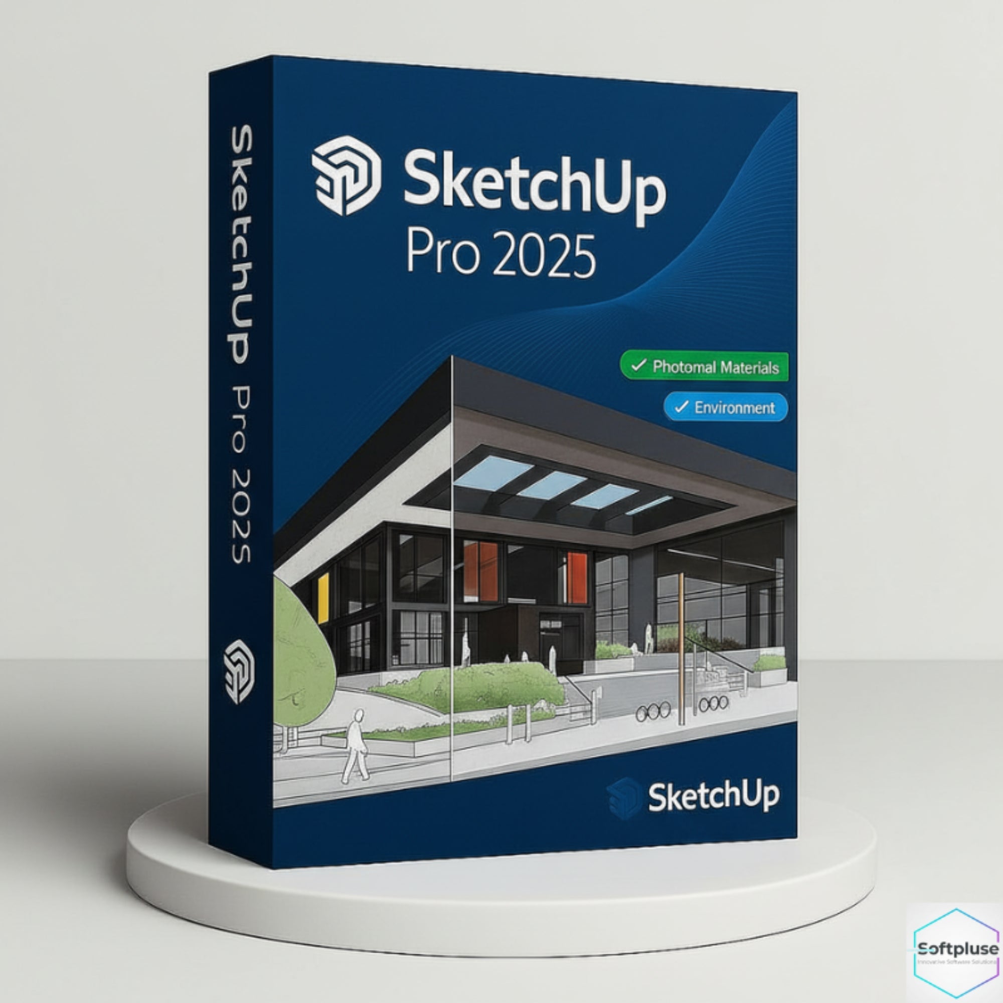 SketchUp Pro 2025 lifetime activation architecture and 3D modeling software interface